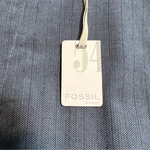 NEW NWT Fossil 54 Hampton Stripe Blue Cotton Shorts Size 34 - Picture 2 of 8